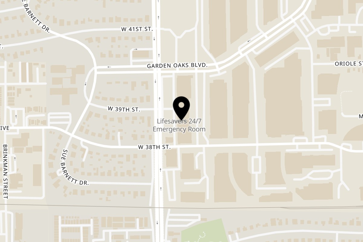 Map showing the location of Miller's Cafe Shepherd on 3830 North Shepherd Dr in Houston